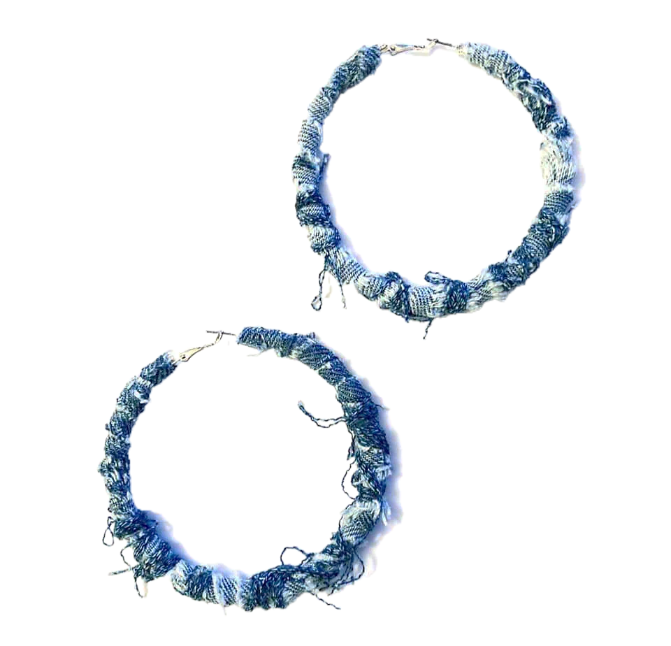 Large denim hoops