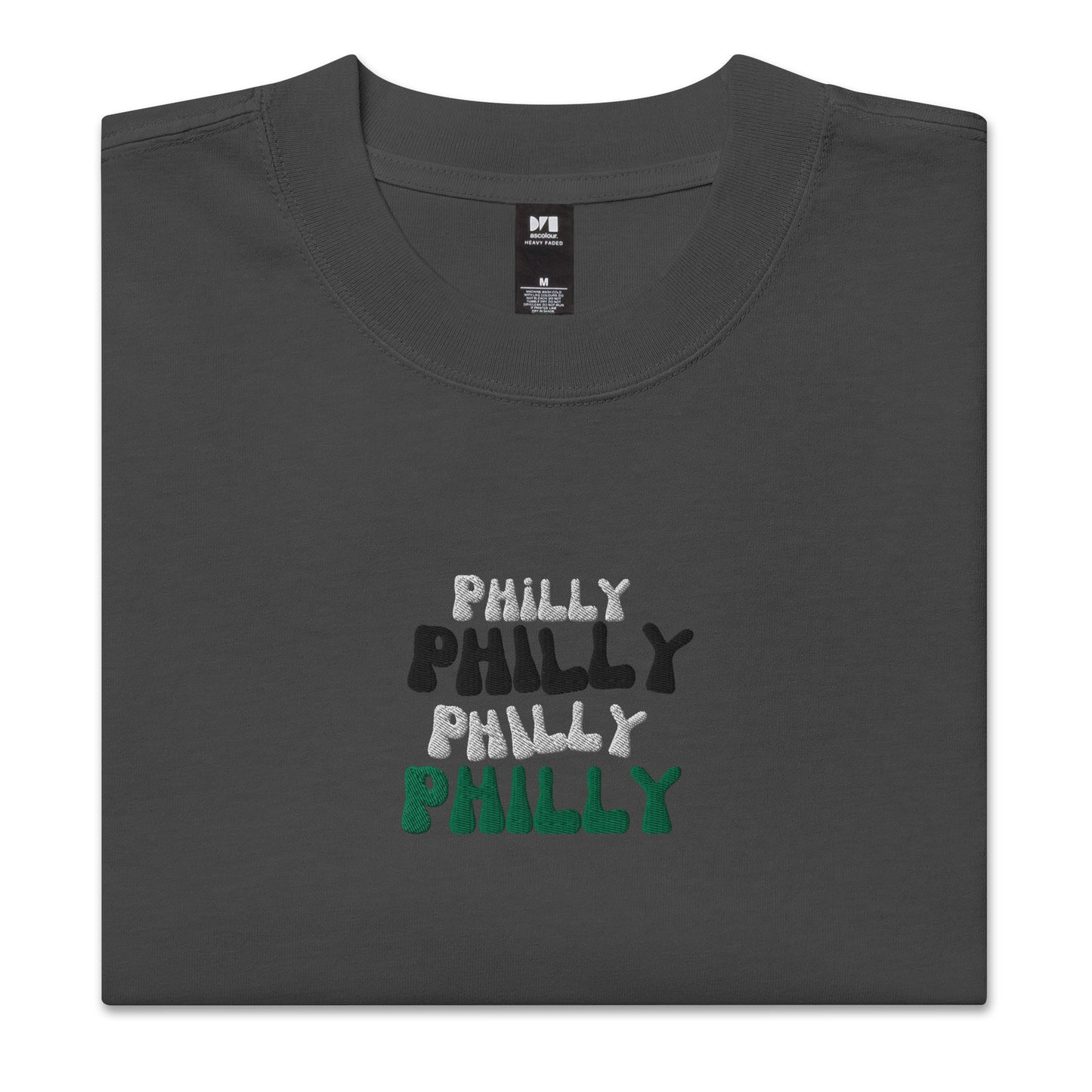Philly Embroidered Oversized faded t-shirt