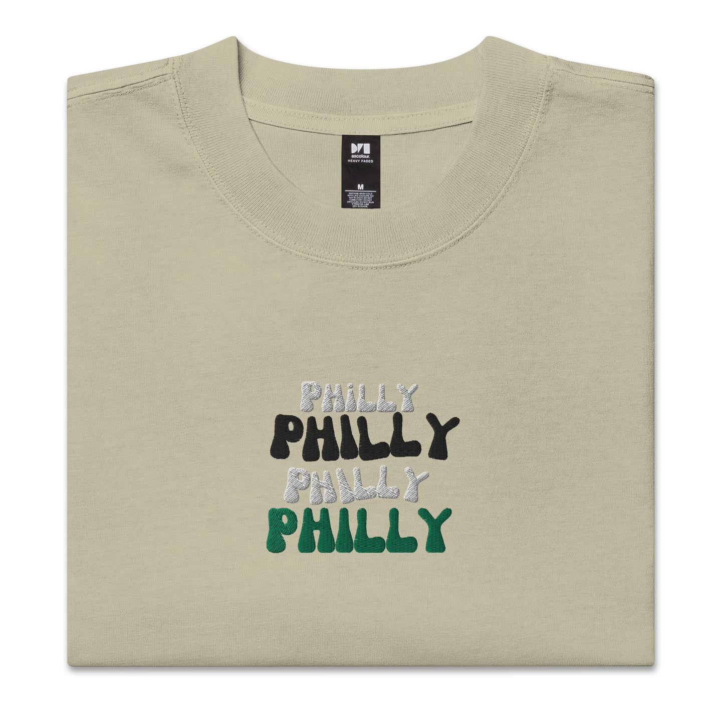 Philly Embroidered Oversized faded t-shirt