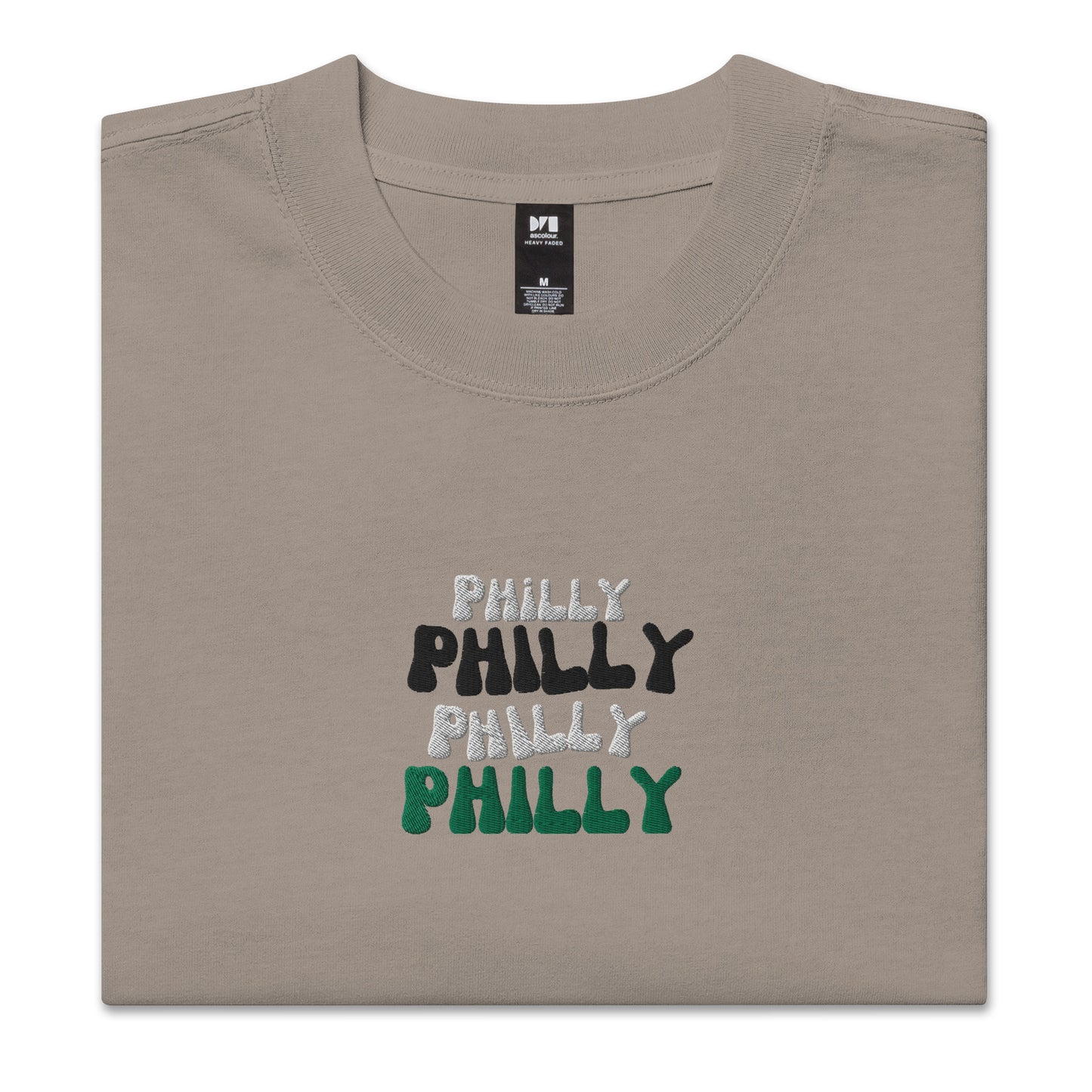 Philly Embroidered Oversized faded t-shirt