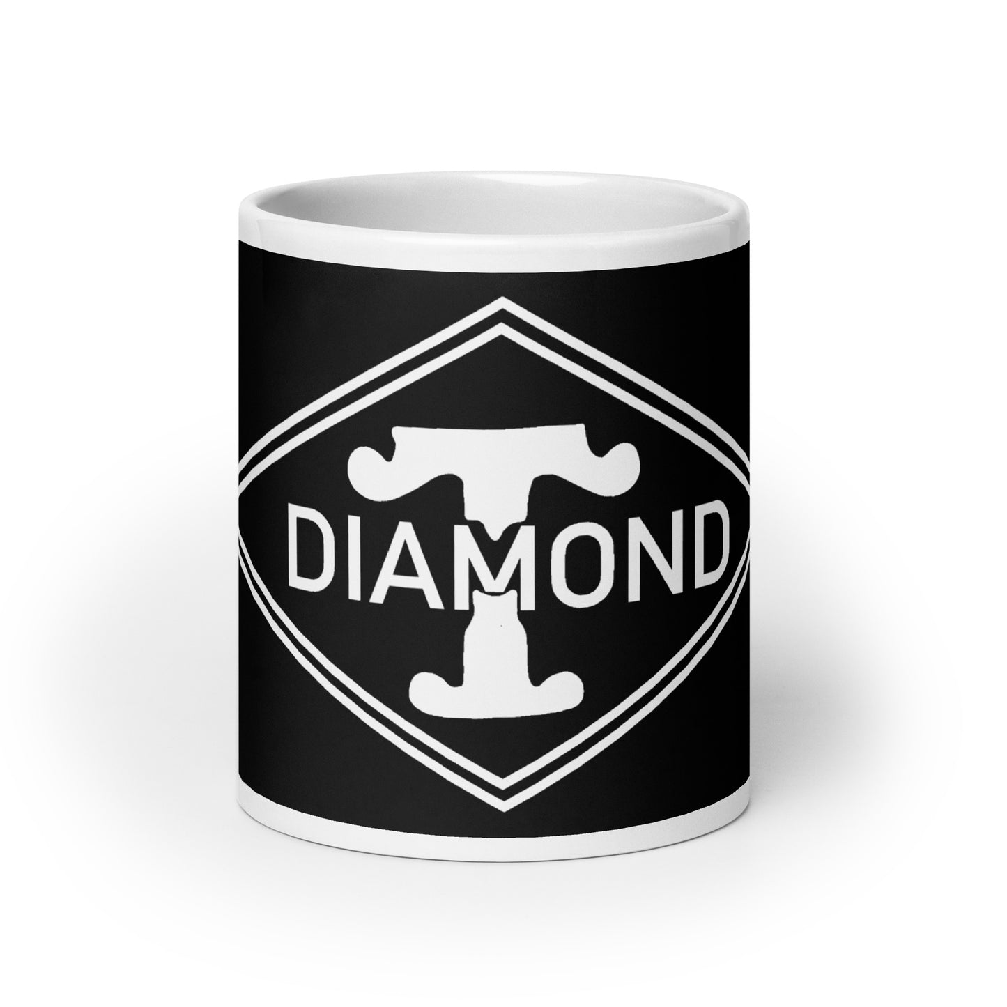 Diamond T White glossy mug