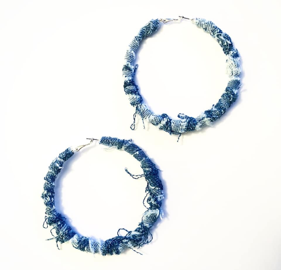 Large denim hoops