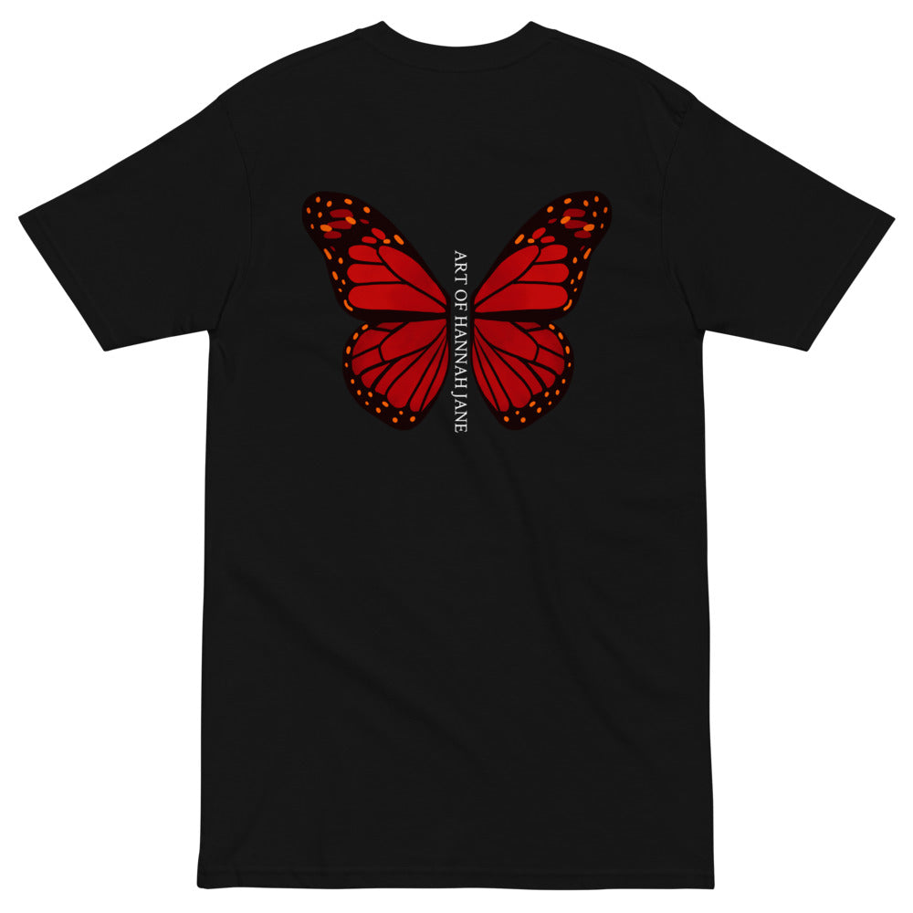 Red butterfly premium heavyweight tee