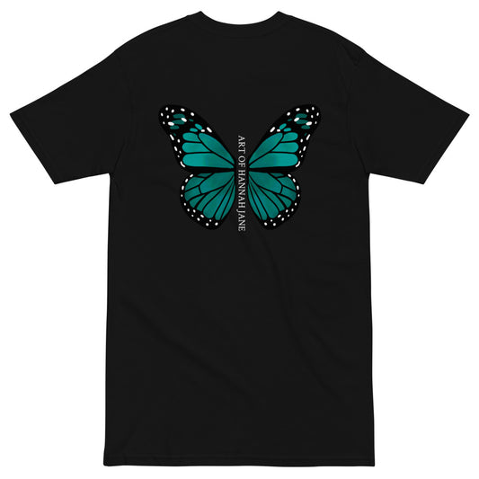 Teal Butterfly Wings premium heavyweight tee