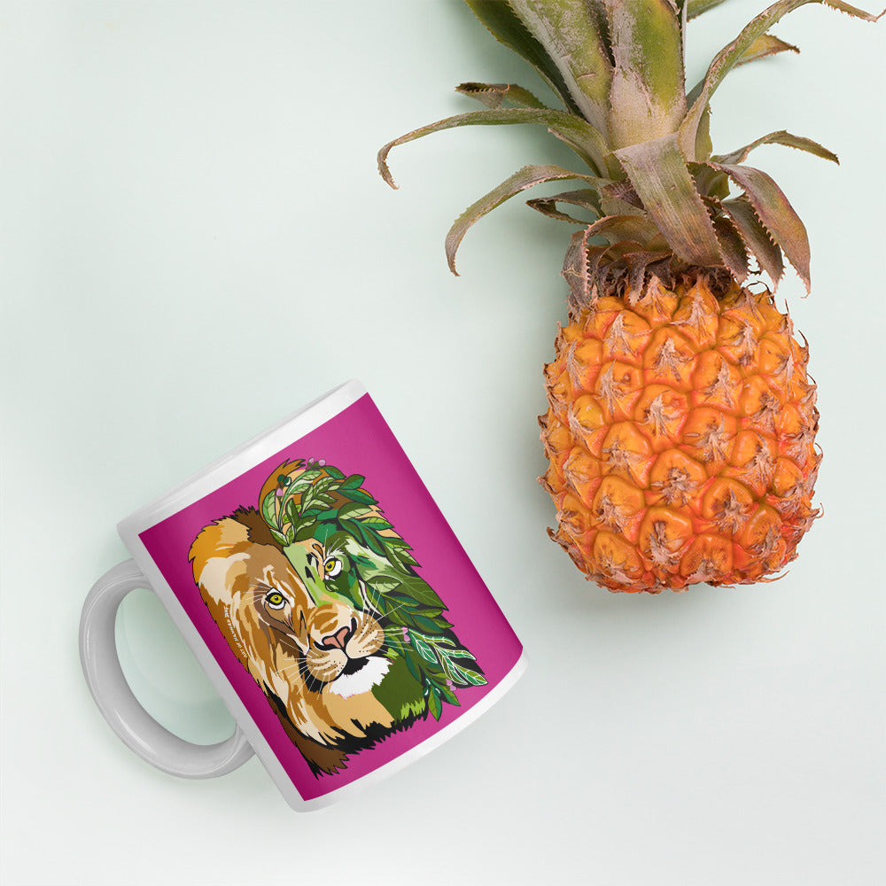 Pink Garden Lion Mug