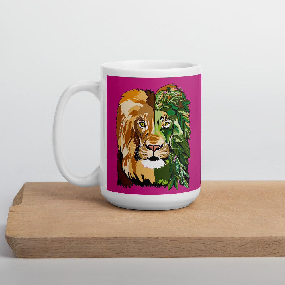 Pink Garden Lion Mug