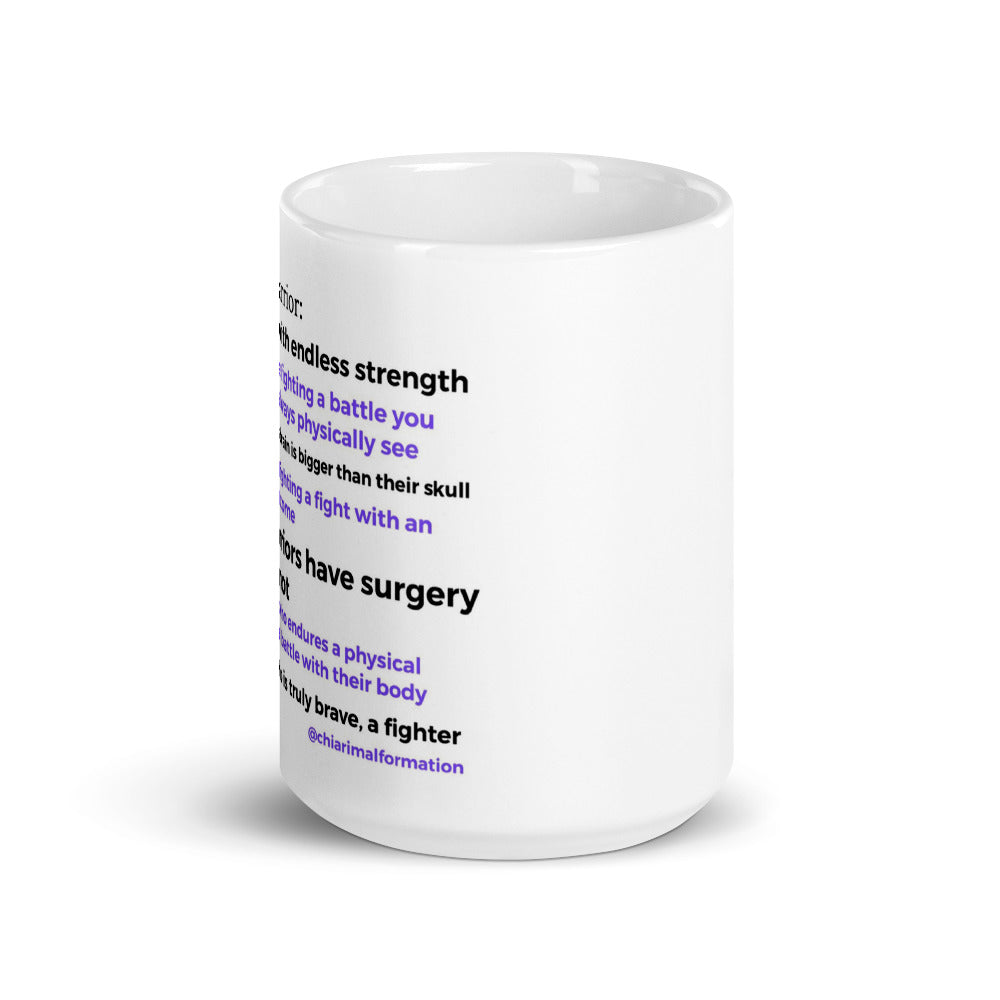 Chairi Warrior definition White glossy mug