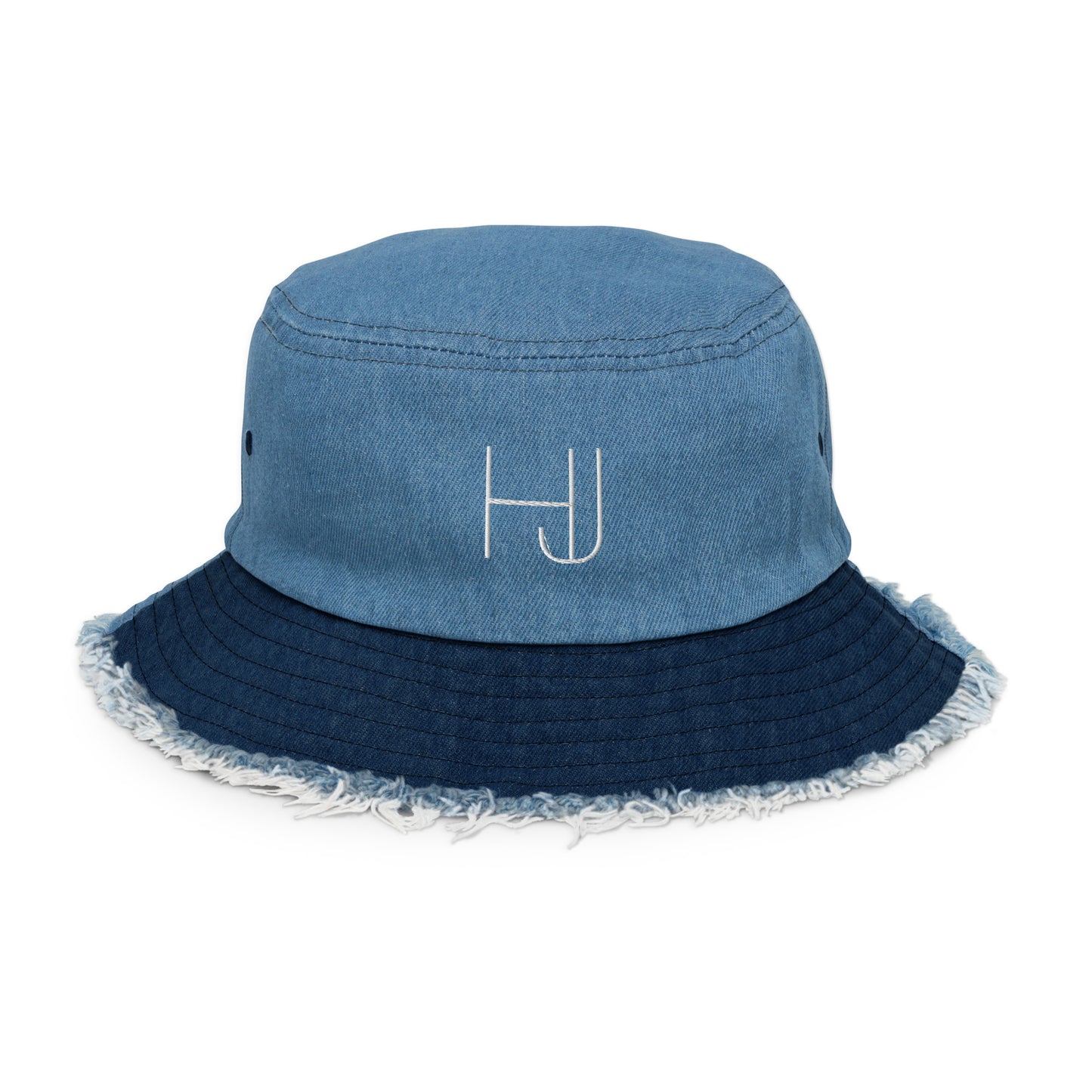 HJ Distressed denim bucket hat