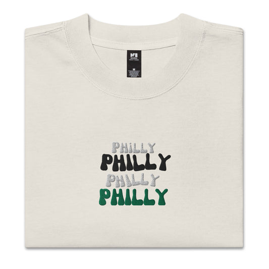Philly Embroidered Oversized faded t-shirt