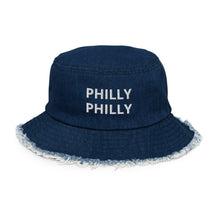Load image into Gallery viewer, PHILLY PHILLY Distressed denim bucket hat
