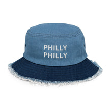 Load image into Gallery viewer, PHILLY PHILLY Distressed denim bucket hat
