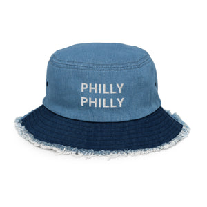 PHILLY PHILLY Distressed denim bucket hat