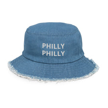 Load image into Gallery viewer, PHILLY PHILLY Distressed denim bucket hat
