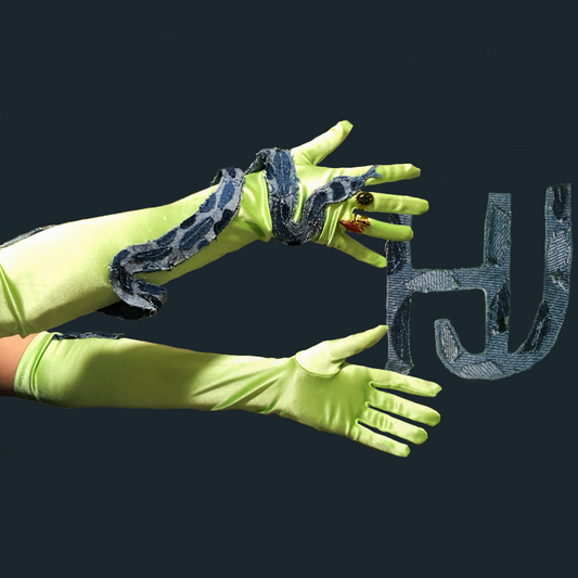 Denim Snake Gloves