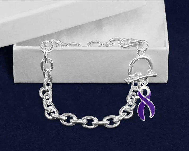 Purple Chiari Ribbon Chunky Charm Bracelet