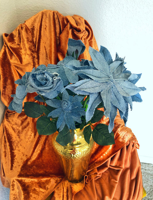 Denim flower bouquets.