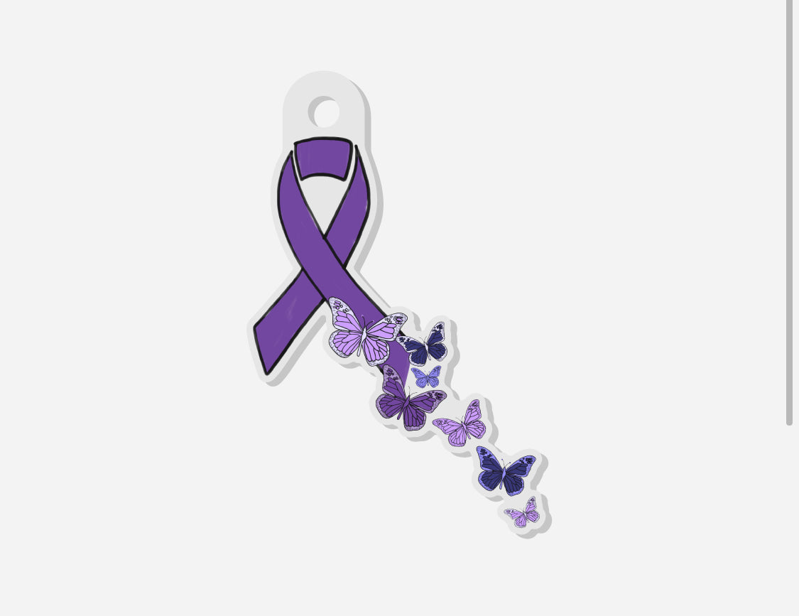 Chiari butterfly keychain with hook