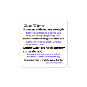 Chiari Warrior definition Bubble-free stickers