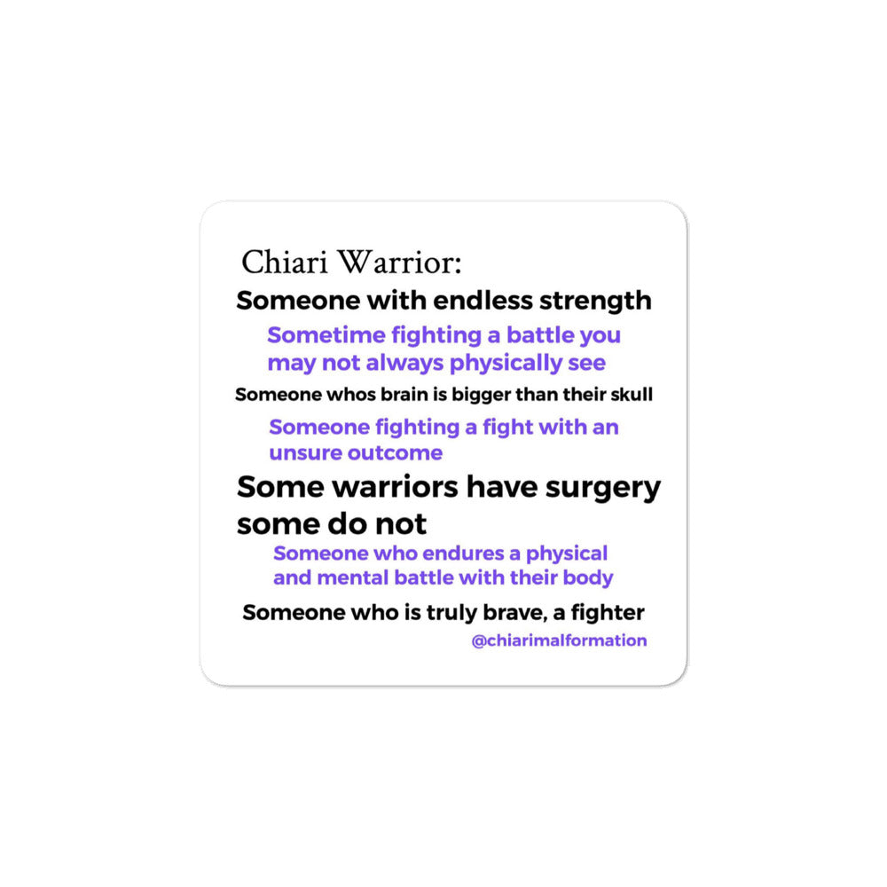 Chiari Warrior definition Bubble-free stickers