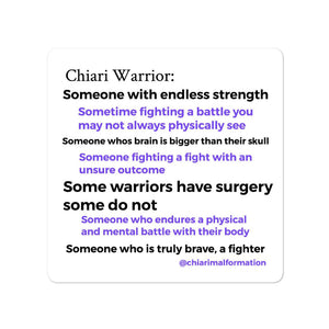 Chiari Warrior definition Bubble-free stickers