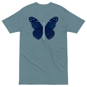Aqua Butterfly wings premium heavyweight tee