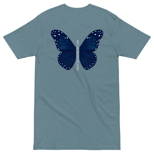 Aqua Butterfly wings premium heavyweight tee
