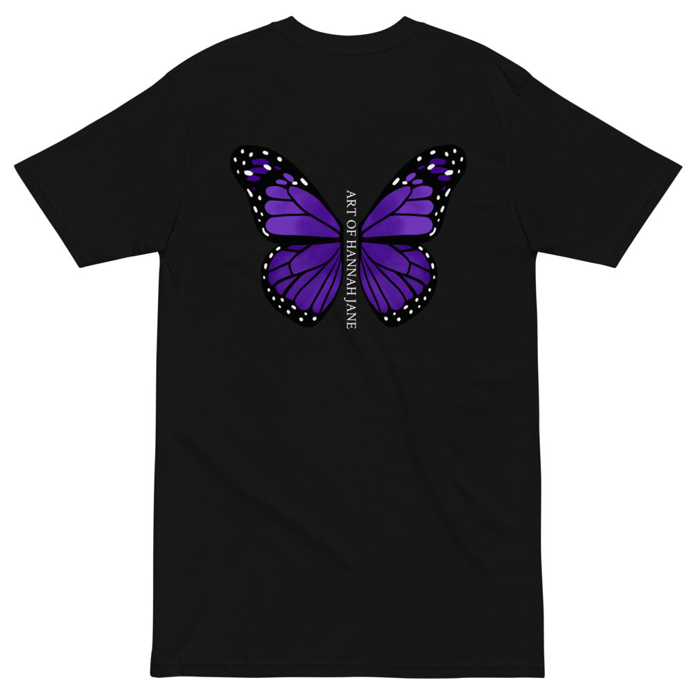 Purple Butterfly wings premium heavyweight tee