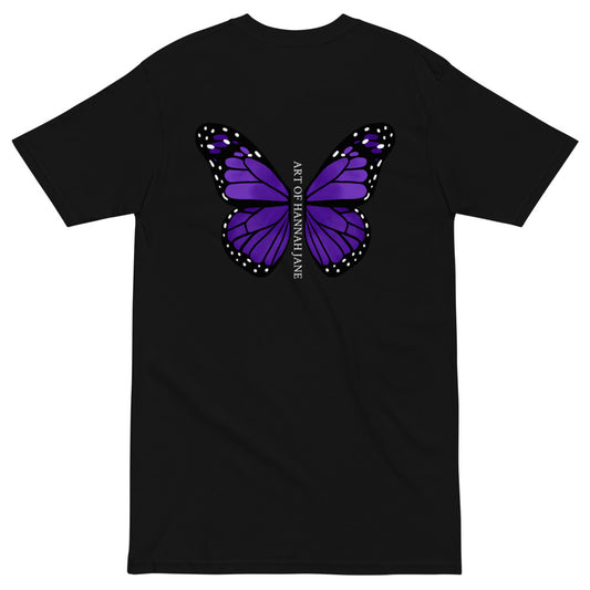 Purple Butterfly wings premium heavyweight tee