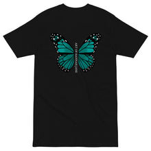 Load image into Gallery viewer, Teal Butterfly Wings premium heavyweight tee
