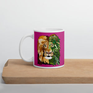 Pink Garden Lion Mug